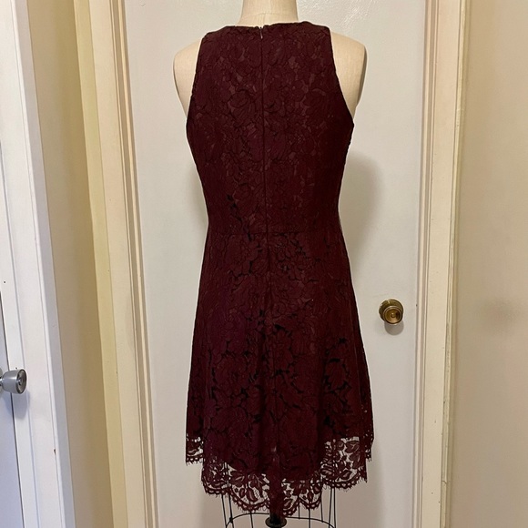 Ann Taylor Maroon/Burgundy Lace Dress - Picture 4 of 7